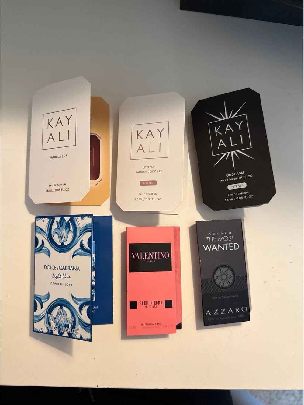 Perfume samples testers set Kay Ali, Dolce, Valentino, Azzaro